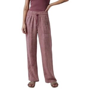 ATHLETA Cabo Linen Wide Leg Pant Tawny Rose Size 8